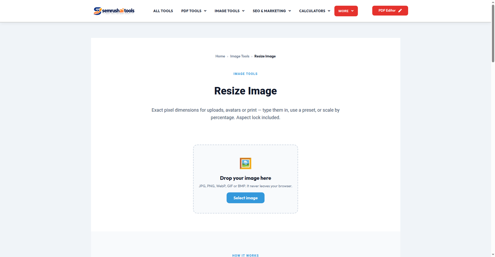 Resize Image tool â Semrush AI Tools