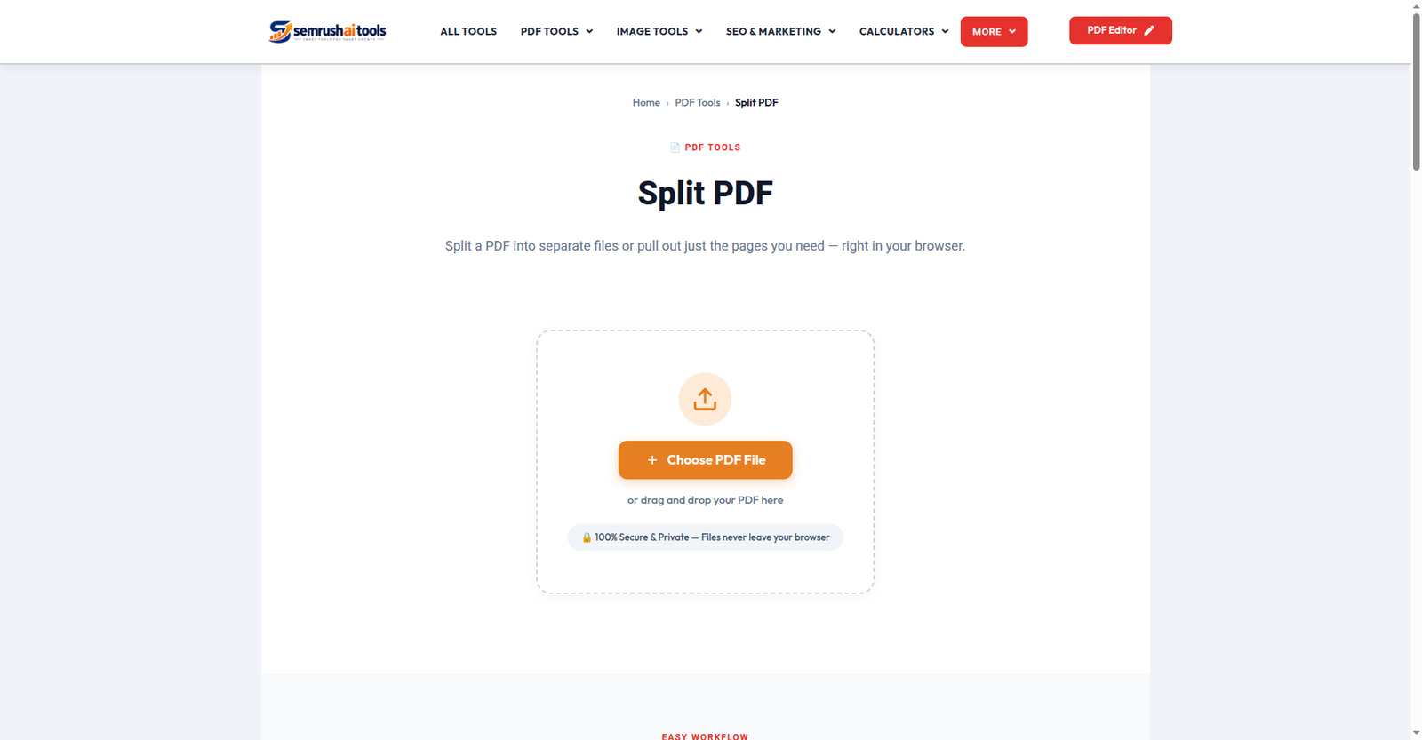 Split PDF tool â Semrush AI Tools